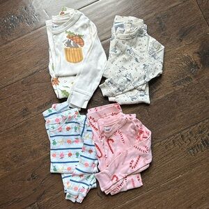 Set of 4 long sleeve/pants pjs from Old Navy and Gap. 4T